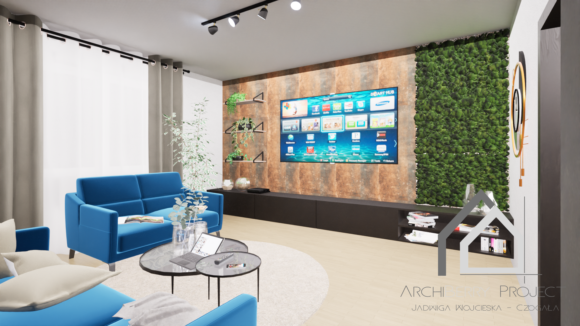 Industrial z charakterem – cegła, corten i granat